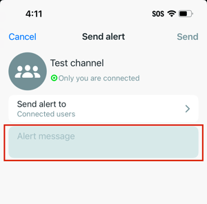 6 Alert message field