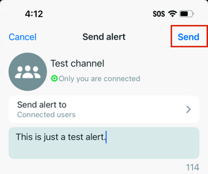 7 Tap send for alert message iOS