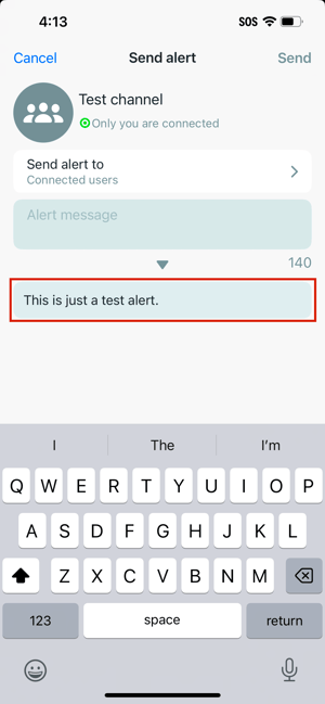 8 Previous alert message