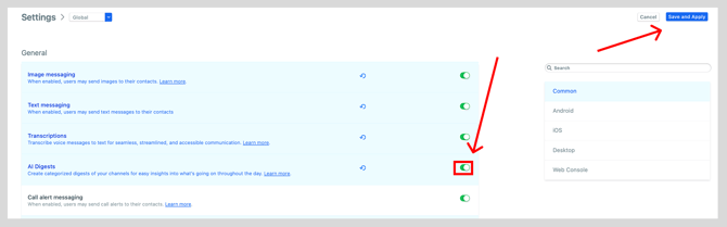 AI Digest setting