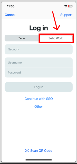 Login screen iOS (with arrow)