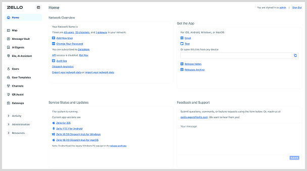 Management console home screen-1