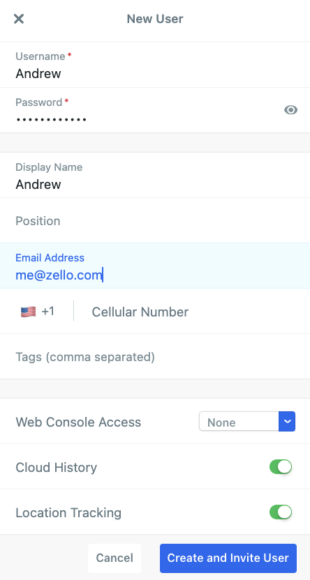 New user setup
