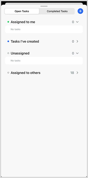 Open tasks tab