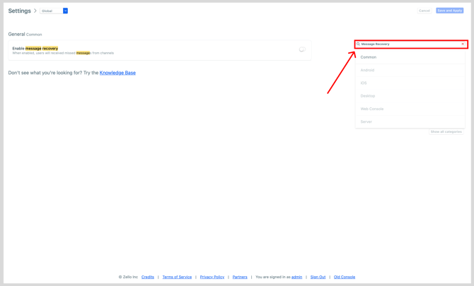 Search for message recovery