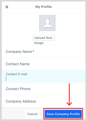 Select Save Company Profile