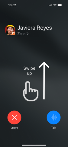 Swipe up on lock screen