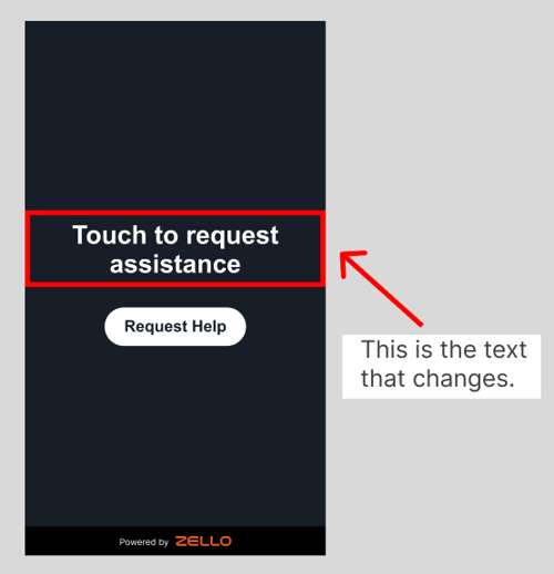 Text for instructions to receive help