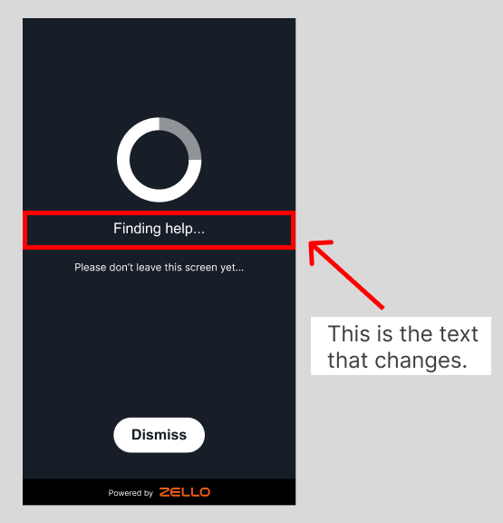 Text when finding help