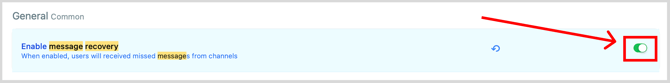 Use the toggle to enable message recovery