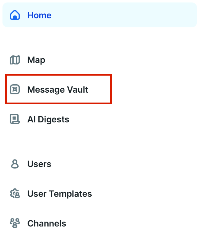 Downloading messages and exporting metadata with Message Vault