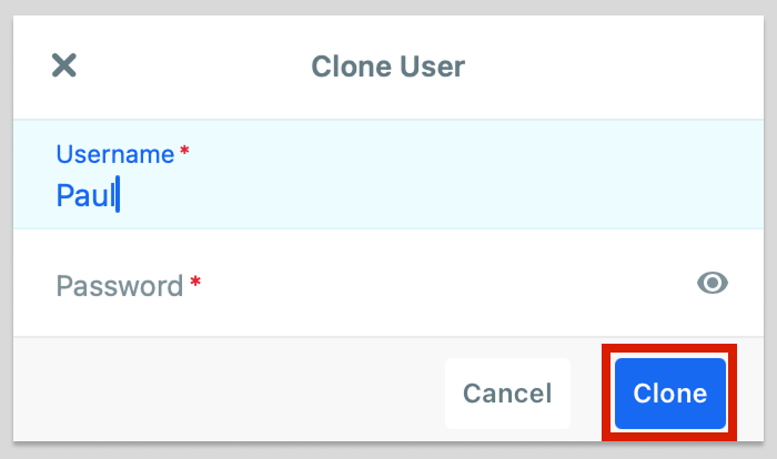 Clone Software Button Cloning user