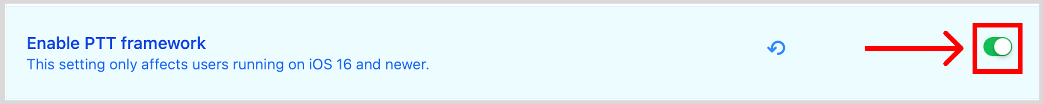 PTT Framework toggle