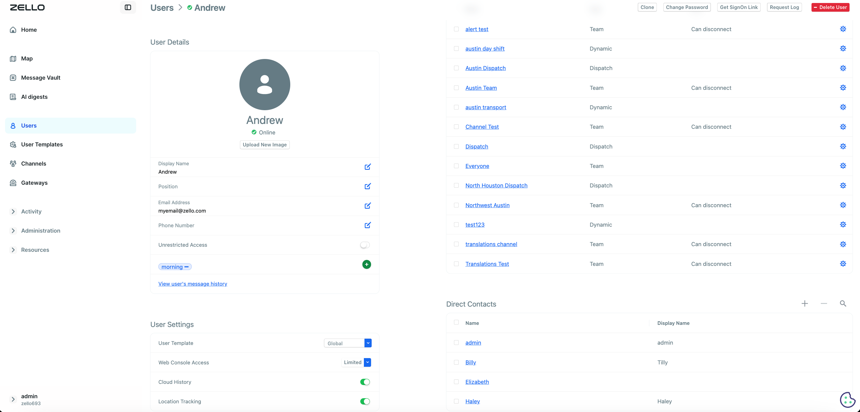 Updated Interface User Details Page